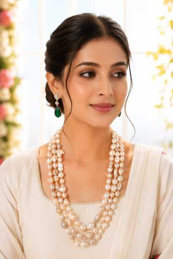 Vivinia By Vidhi Mehra Baroque Freshwater Pearl Layered Necklace 