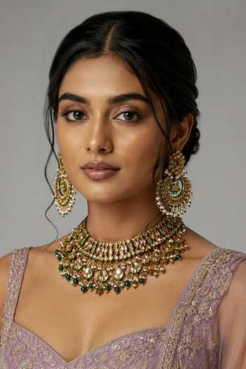 Vivinia By Vidhi Mehra Kundan Embellished Choker Set