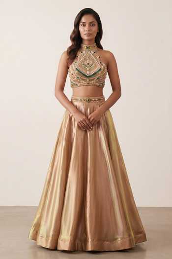 Two Sisters By Gyans Geometric Embellished Lehenga & Blouse Set 