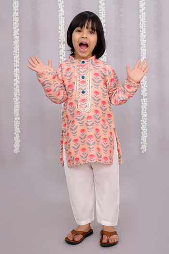 The little tales Rose Print Kurta Set