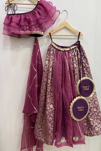 The little tales Floral Woven Lehenga Set