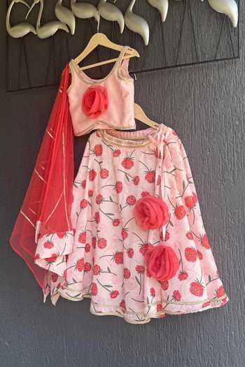 The Little Tales 3D Floral Embellished Lehenga Set