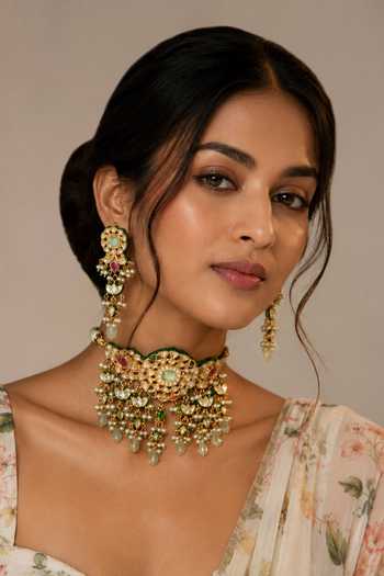 Vivinia By Vidhi Mehra Jaipuri Kundan Embellished Necklace Set
