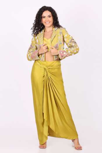 Soniya G Embroidered Jacket Skirt Set 