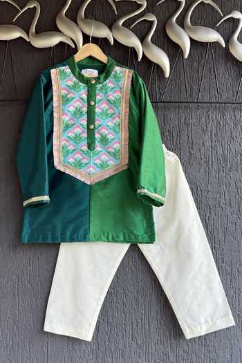 The little tales Colorblock Printed Kurta Set