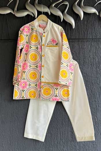 The little tales Sunflower Print Kurta Set 