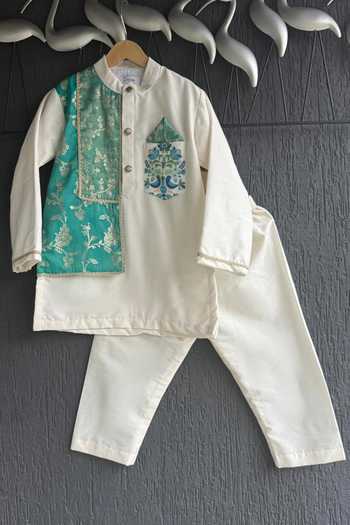 The little tales Cotton Silk Kurta Set