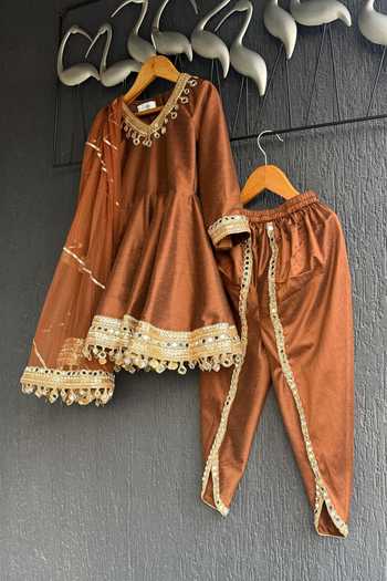 The Little Tales Mirror Work Kurta Set 