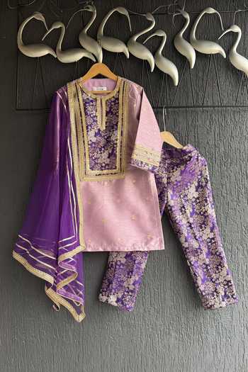 The Little Tales Brocade Woven Kurta Set 