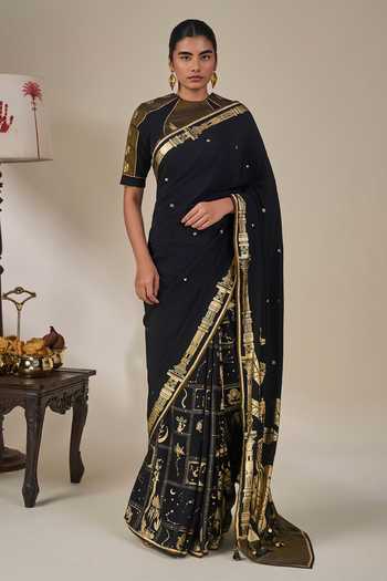 Masaba Malabar Grove Saree With Unstitched Blouse Fabric 
