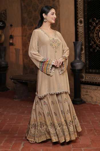Surkh Syahi Printed Kurta & Sharara Set 