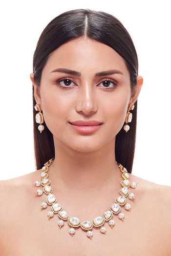 Raabta By Rahul Open Polki Necklace Set 