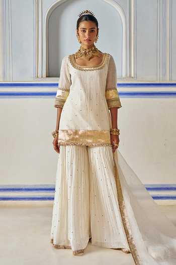 Preevin Embroidered Kurta Sharara Set 