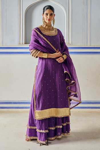 Preevin Embroidered Kurta Sharara Set 