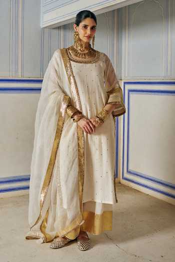 Preevin Mukaish Work Kurta Palazzo Set 