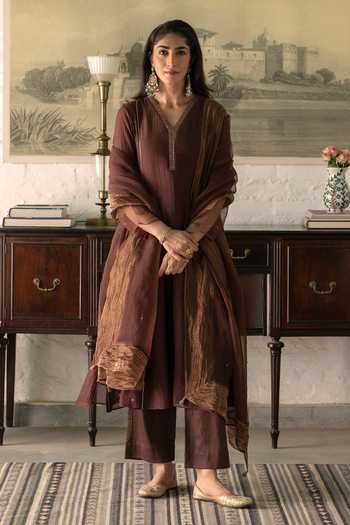 Trendy Tokari Placement Embroidered Kurta Set