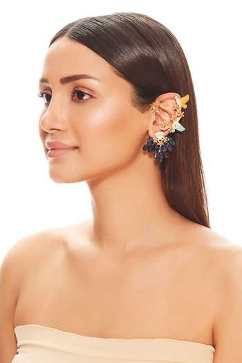 Raabta By Rahul Blue Sapphire Karen Earrings & Ear Cuffs Set
