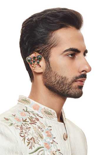 Raabta By Rahul Nyra Carved Stone Ear Cover Cuffs 