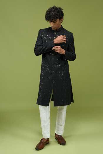 Arihant Rai Sinha Mens Pattern Pcs Achkan & Pant Set