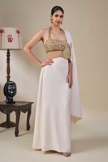 Masaba Rangrez Rasmalai Pre-Stitched Saree With Blouse 
