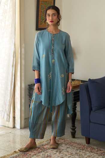 Swatti Kapoor Chitra Hand Block Print Kurta With Pami Pant 