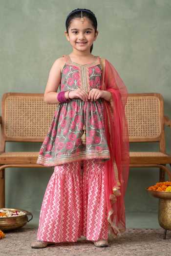 Petite Pomme Floral Print Kurta Set 
