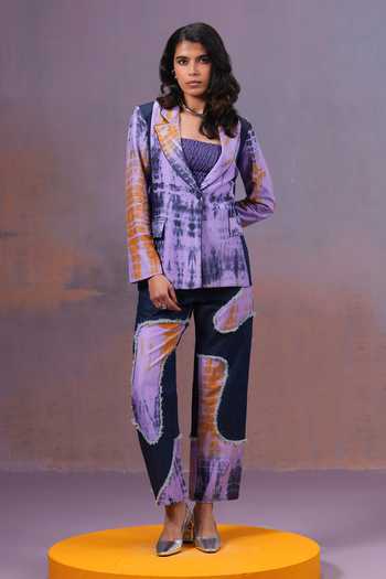 Ananya Agrawal Label Shibori Patched Pant 