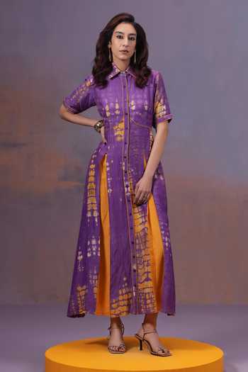 Ananya Agrawal Label Jamun Shibori Dyed Dress 