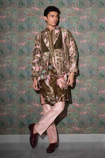 Mahima Mahajan Sarmad Embroidered Jacket With Kurta Set 