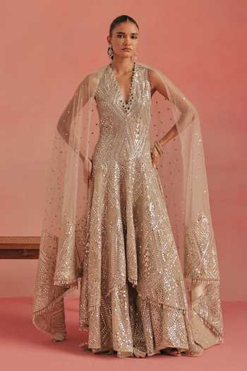 Twenty Nine Mirror Work Sharara 