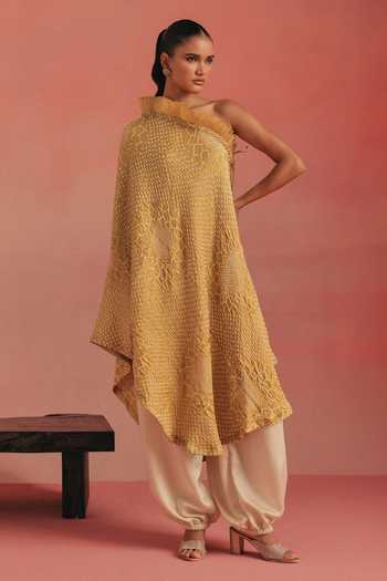 Twenty Nine One Shoulder Ruffle Bandhani Dress 