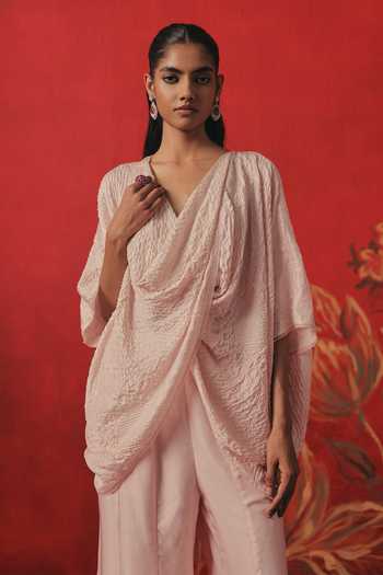 Twenty Nine Overlap Draped Bandhani Top 
