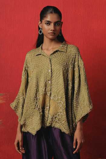 Twenty Nine Oversize Long Bandhani Shirt 