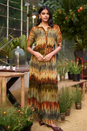 Dash And Dot Pleated Tie Dye Shirt & Skirt Set 