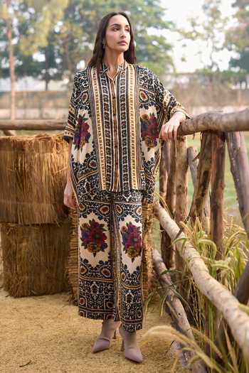 Dash And Dot Baroque Print Boxy Shirt & Pant Set 