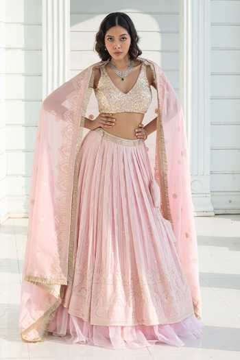 Monk & Mei By Sonia Anand Aurelia Embroidered Lehenga Set 