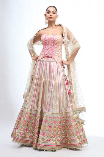 Gopi Vaid Embroidered Corset Lehenga Set 