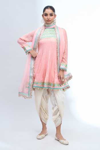 Gopi Vaid Embroidered Anarkali Dhoti Pant Set 
