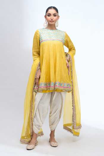 Gopi Vaid Embroidered Anarkali Dhoti Pant Set 
