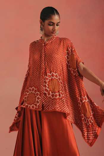 Twenty Nine Band Collar Bandhani Tunic 