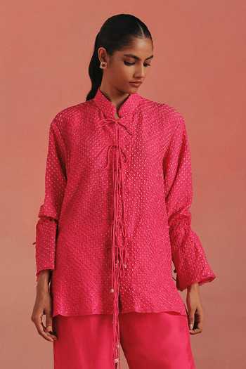 Twenty Nine Rai Bandhani Tie-Up Shirt 