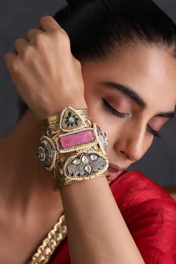 Swabhimann Embellished Broad Polki Cuff 