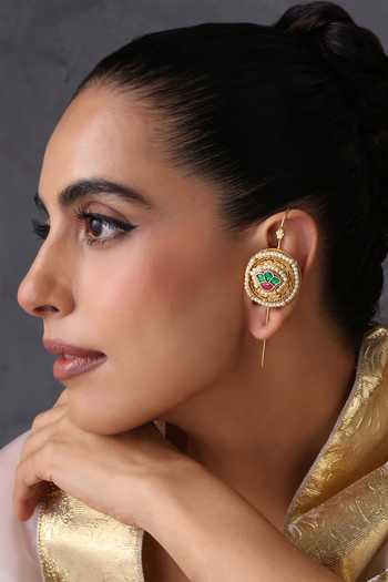 Swabhimann Polki Embellished Pair of Ear Cuff Earrings 