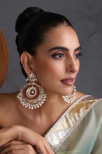 Swabhimann Jadau Embellished Chandbali Earrings 