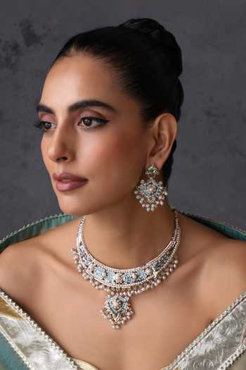 Swabhimann Jadau Cutwork Necklace Set 