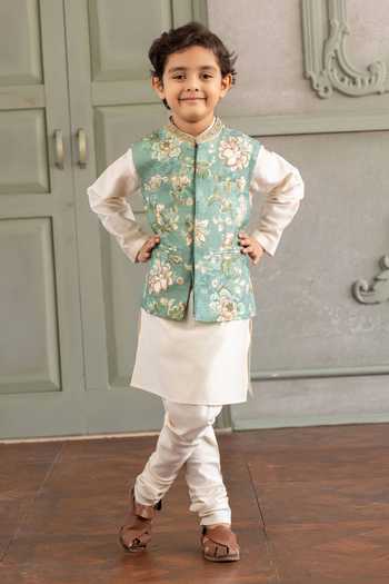 Kalista Zivansh Printed Bundi & Kurta Set