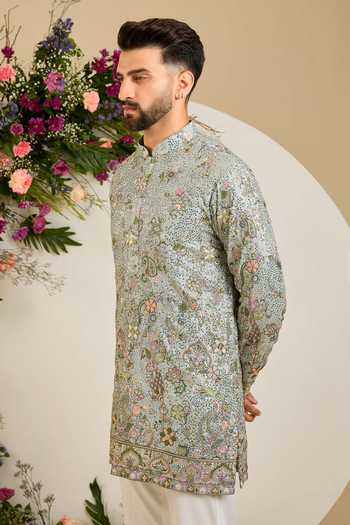 Kasbah Sequin Thread Embroidered Kurta