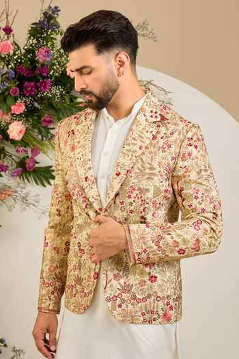 Kasbah Floral Zari Embroidered Blazer 