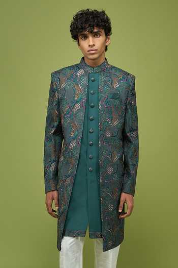 Arihant Rai Sinha Art Silk Sherwani Jacket & Pant Set