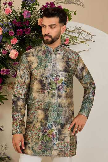 Kasbah Botanical Aari Embroidered Kurta